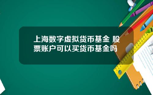 上海数字虚拟货币基金 股票账户可以买货币基金吗