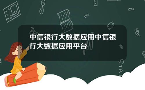 中信银行大数据应用中信银行大数据应用平台