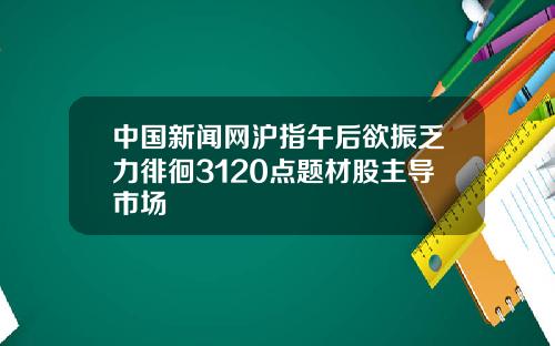 中国新闻网沪指午后欲振乏力徘徊3120点题材股主导市场