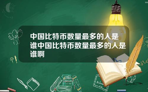 中国比特币数量最多的人是谁中国比特币数量最多的人是谁啊