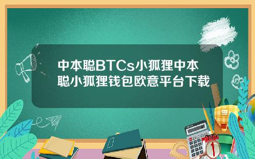 中本聪BTCs小狐狸中本聪小狐狸钱包欧意平台下载