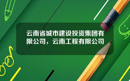 云南省城市建设投资集团有限公司，云南工程有限公司