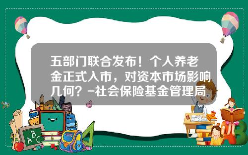 五部门联合发布！个人养老金正式入市，对资本市场影响几何？-社会保险基金管理局