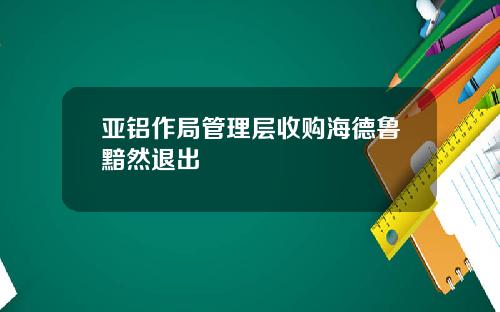 亚铝作局管理层收购海德鲁黯然退出