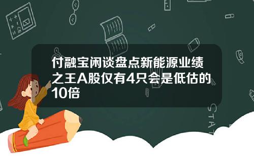 付融宝闲谈盘点新能源业绩之王A股仅有4只会是低估的10倍