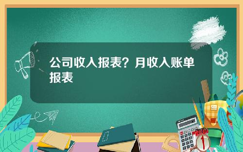 公司收入报表？月收入账单报表