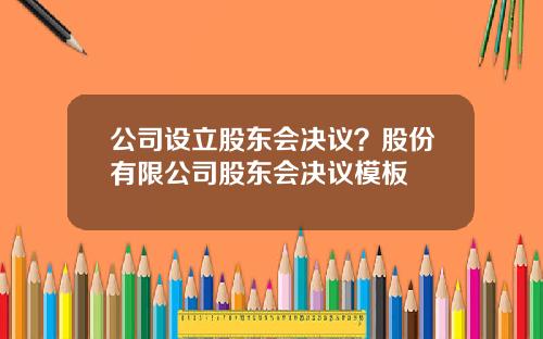 公司设立股东会决议？股份有限公司股东会决议模板