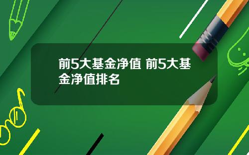 前5大基金净值 前5大基金净值排名