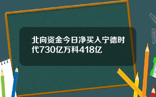 北向资金今日净买入宁德时代730亿万科418亿