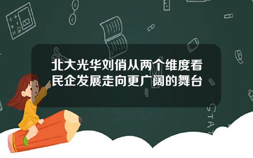 北大光华刘俏从两个维度看民企发展走向更广阔的舞台