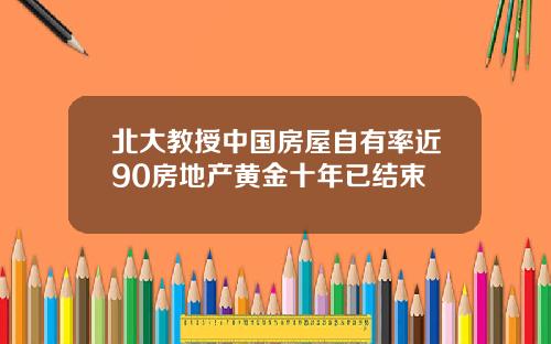 北大教授中国房屋自有率近90房地产黄金十年已结束