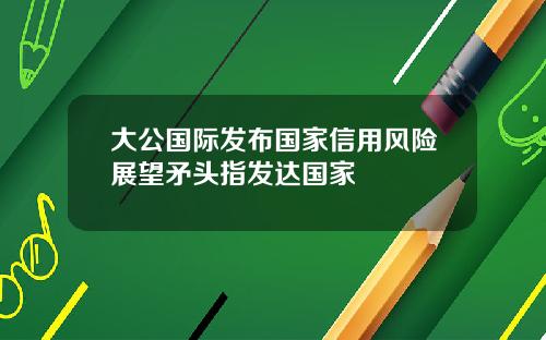 大公国际发布国家信用风险展望矛头指发达国家