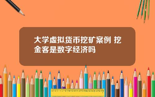 大学虚拟货币挖矿案例 挖金客是数字经济吗