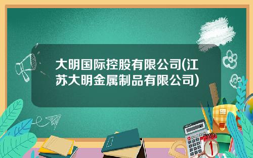 大明国际控股有限公司(江苏大明金属制品有限公司)