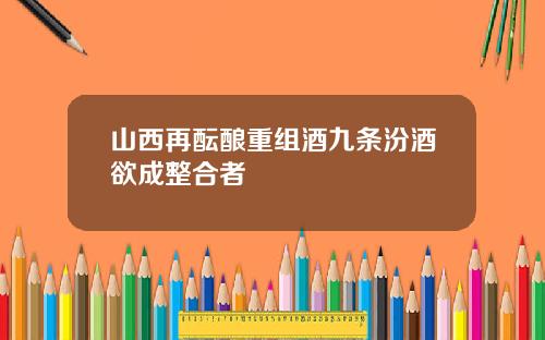 山西再酝酿重组酒九条汾酒欲成整合者