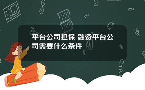 平台公司担保 融资平台公司需要什么条件