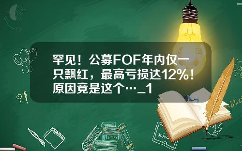 罕见！公募FOF年内仅一只飘红，最高亏损达12%！原因竟是这个…_1