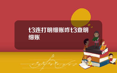 t3连打明细账咋t3查明细账