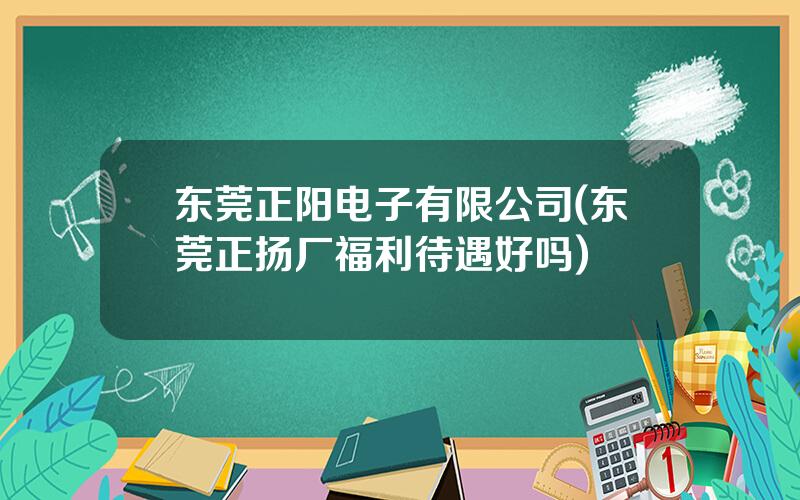 东莞正阳电子有限公司(东莞正扬厂福利待遇好吗)