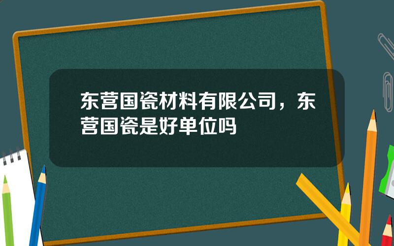 东营国瓷材料有限公司，东营国瓷是好单位吗