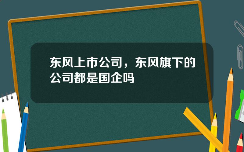 东风上市公司，东风旗下的公司都是国企吗