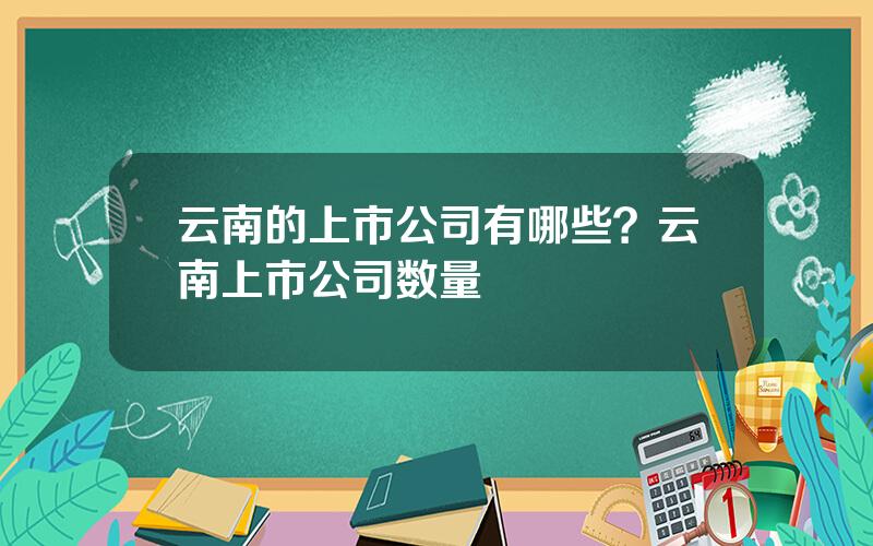 云南的上市公司有哪些？云南上市公司数量