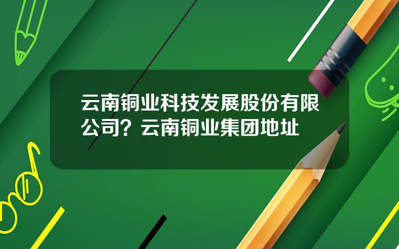 云南铜业科技发展股份有限公司？云南铜业集团地址