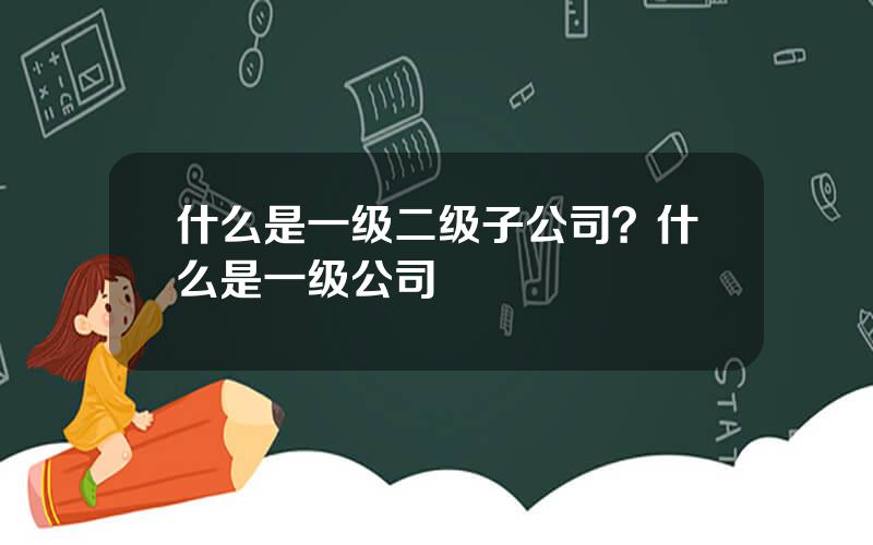 什么是一级二级子公司？什么是一级公司