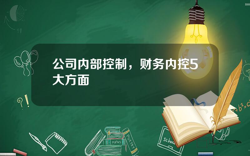 公司内部控制，财务内控5大方面