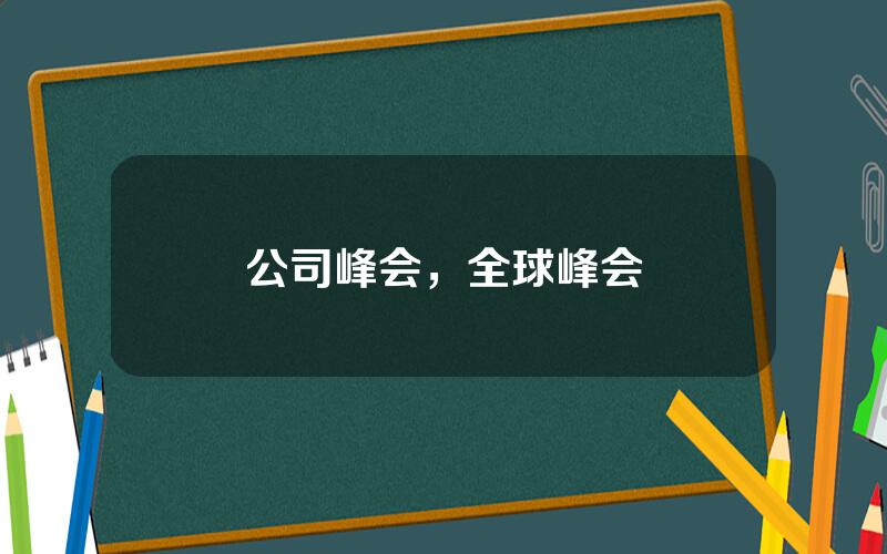 公司峰会，全球峰会