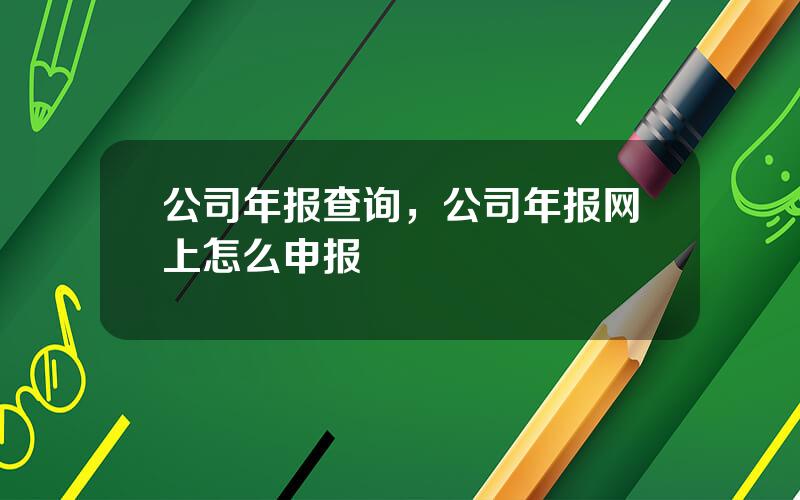 公司年报查询，公司年报网上怎么申报