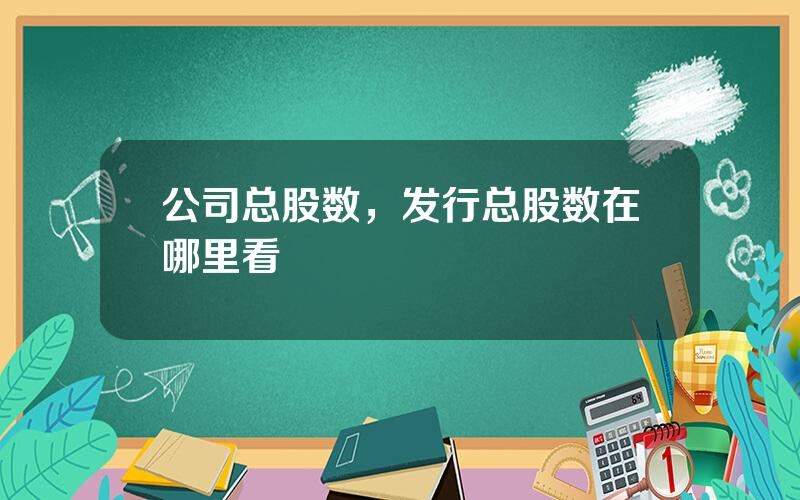 公司总股数，发行总股数在哪里看