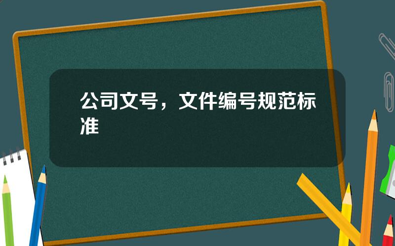 公司文号，文件编号规范标准