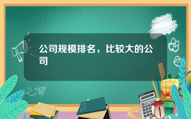 公司规模排名，比较大的公司