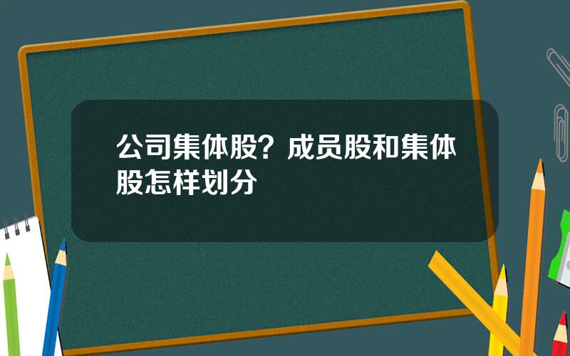 公司集体股？成员股和集体股怎样划分