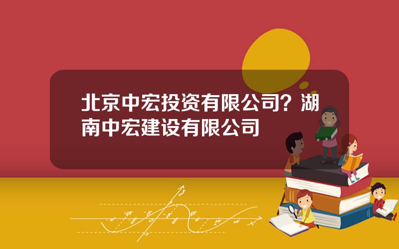 北京中宏投资有限公司？湖南中宏建设有限公司