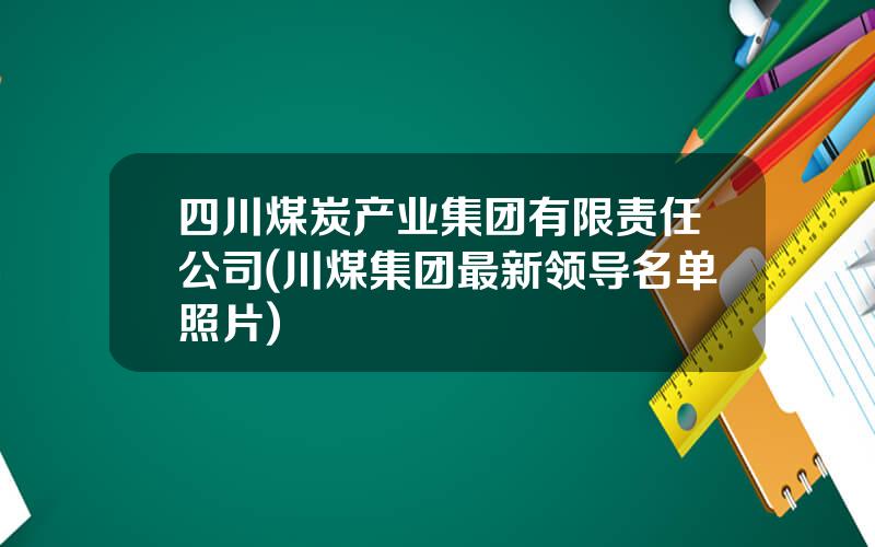 四川煤炭产业集团有限责任公司(川煤集团最新领导名单照片)