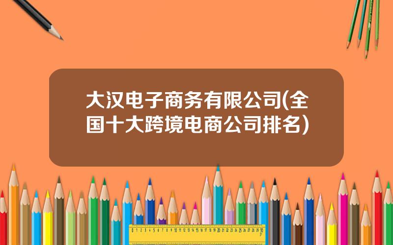 大汉电子商务有限公司(全国十大跨境电商公司排名)