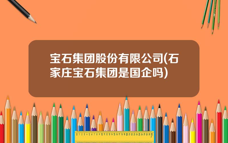 宝石集团股份有限公司(石家庄宝石集团是国企吗)