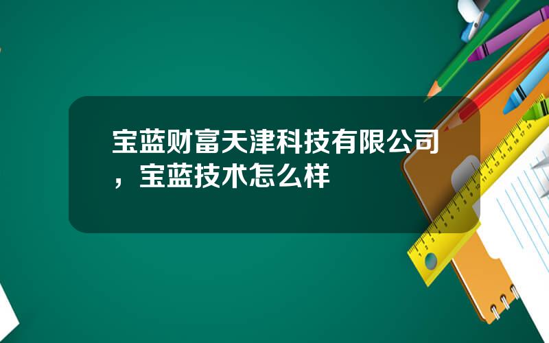 宝蓝财富天津科技有限公司，宝蓝技术怎么样