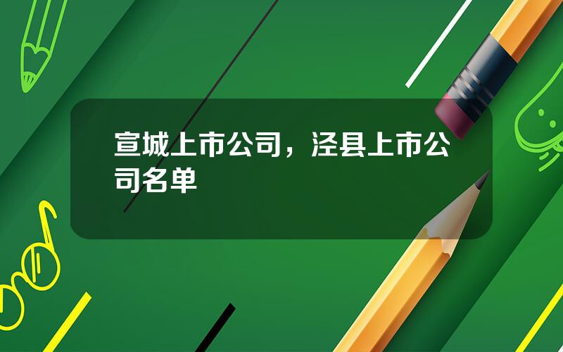 宣城上市公司，泾县上市公司名单