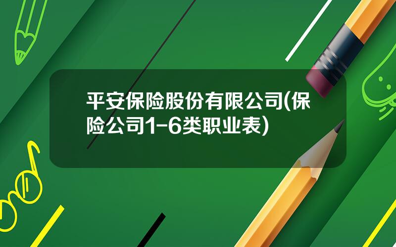 平安保险股份有限公司(保险公司1-6类职业表)